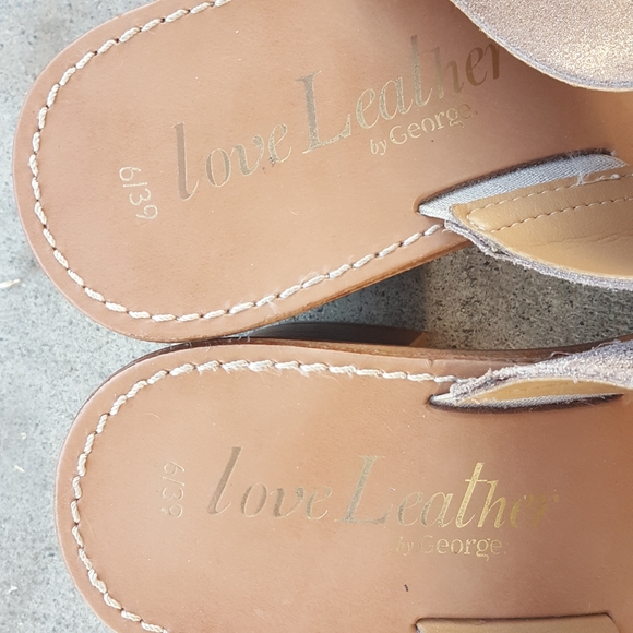 8 ITALIAN GOLD GEORGE J. LOVE LEATHER SANDALS - Picture 5 of 8